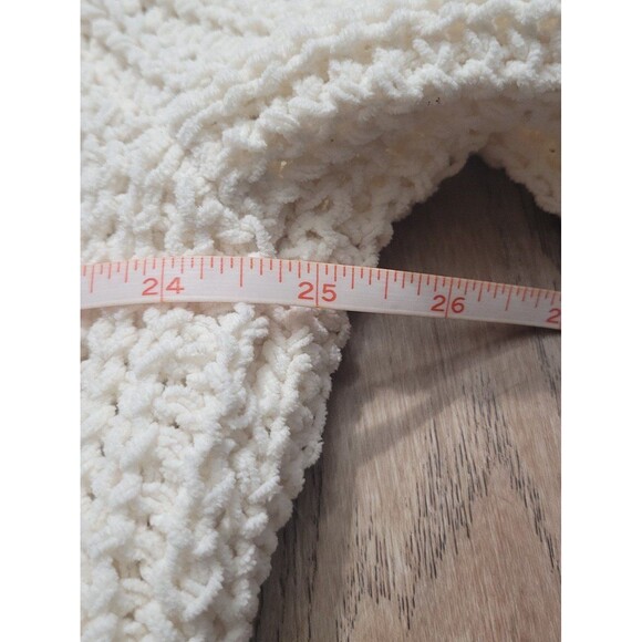 Aerie Cropped Cable Knit Hoodie Sweater Pull over size XS cream - Picture 4 of 6